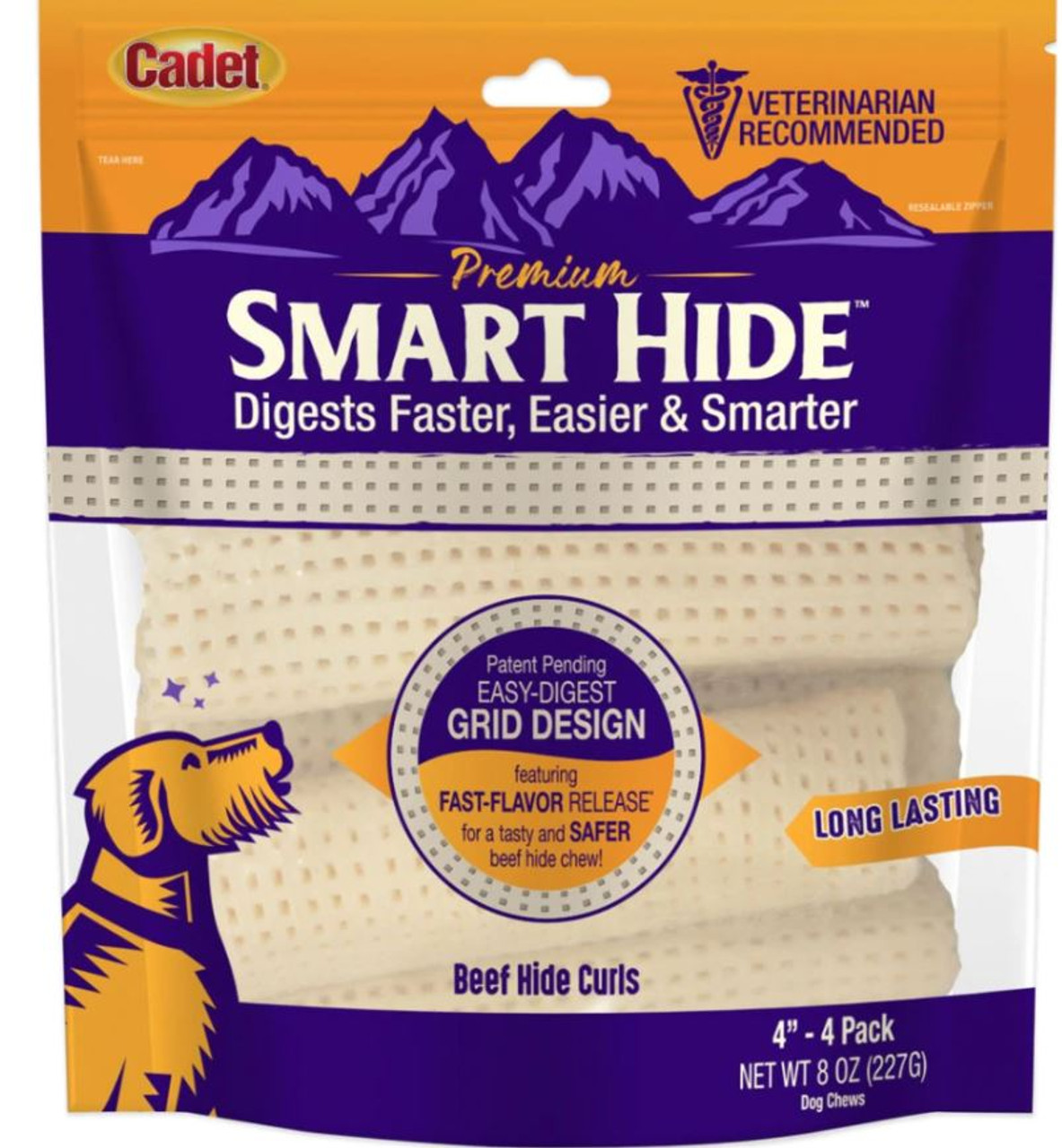 Cadet Premium Smart HIde Beef Curls， 4