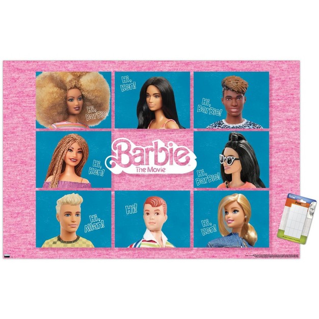 Trends International Mattel Barbie The Movie Hi Grid Unframed Wall Poster Prints