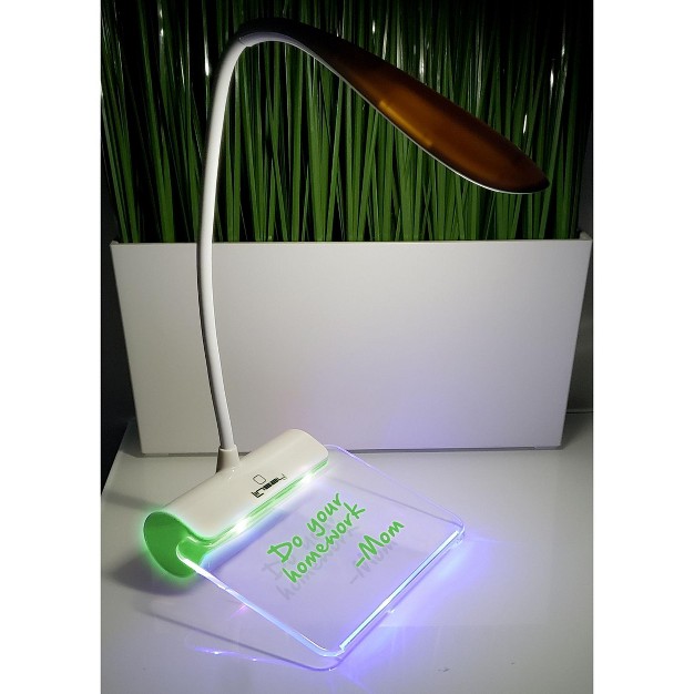 Linsay Smart Lamp With Led Message Notepad And 2 Usb Slot Charging Port