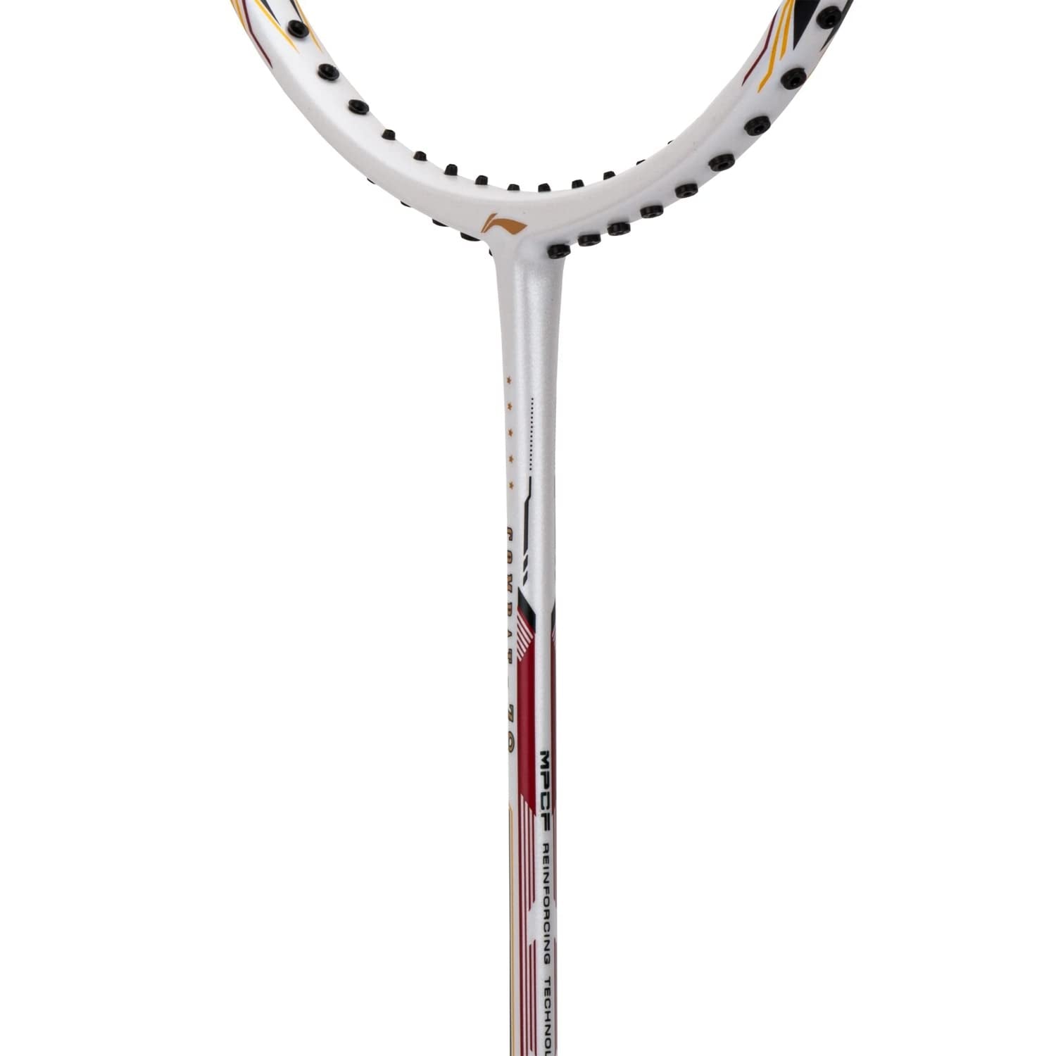 Li-Ning Combat Z8 Badminton Racket (White/Gold/Red) - 80 Grams