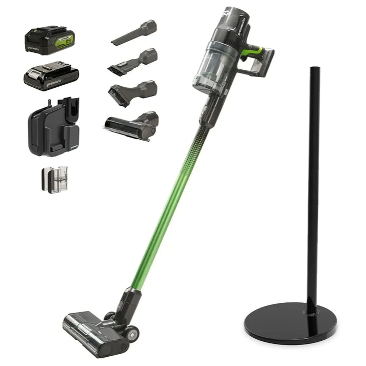 24V Green Cordless Stick Vacuum Bundle | Greenworks Tools