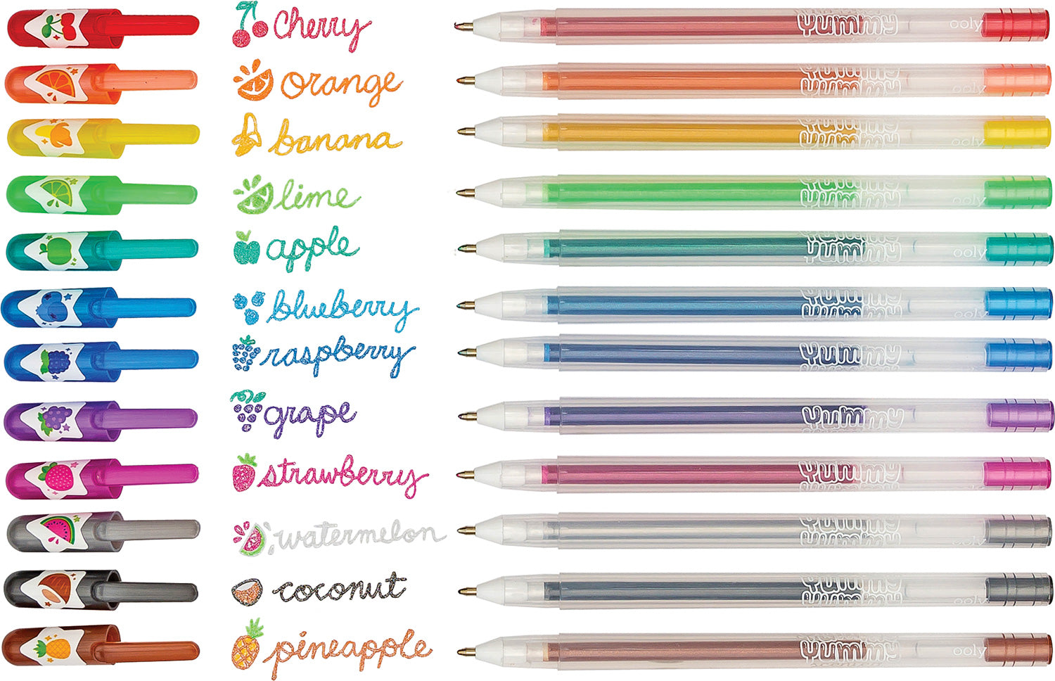 Yummy Yummy Scented Glitter Gel Pens - Set of 12