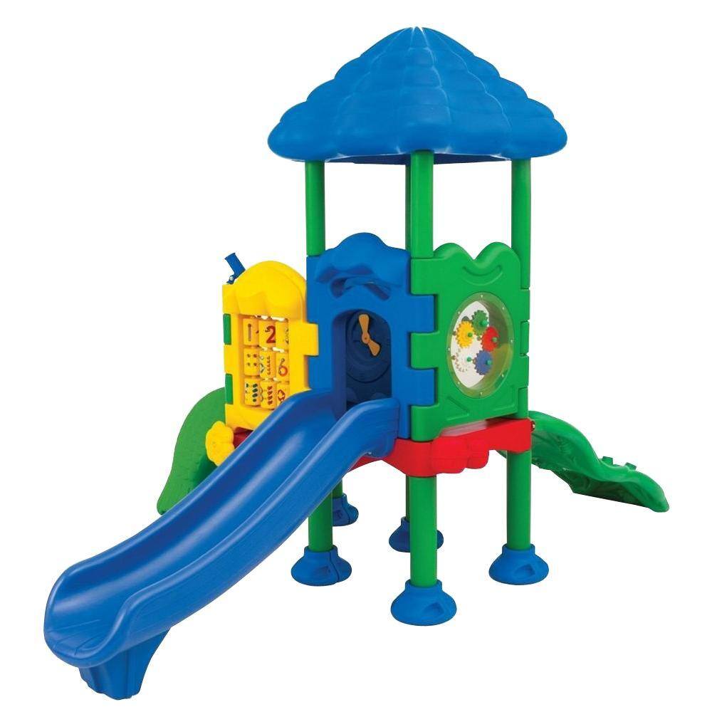 Ultra Play Discovery Center Commercial Playground 2 Deck with Roof Anchor Bolt Mounting DC-2MDR02-08-0204