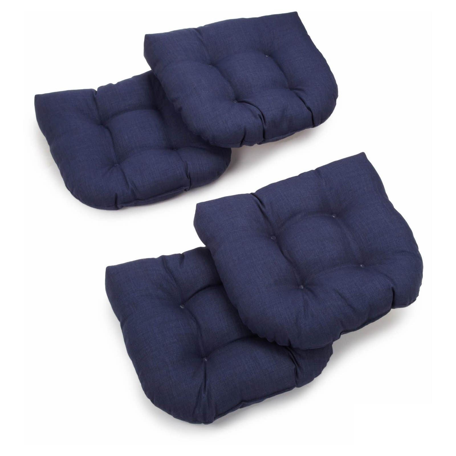 Blazing Needles Reo Solid U-Shaped Outdoor Chair Cushion - Set of 4