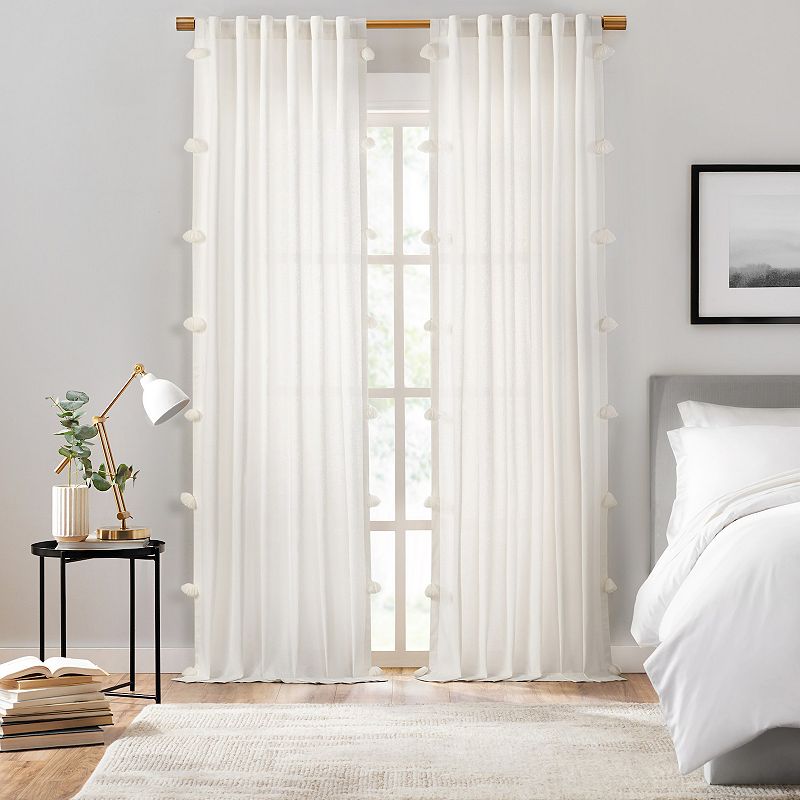 Mercantile Ardmore Light Filtering Rod Pocket Back Tab Window Curtain Panel