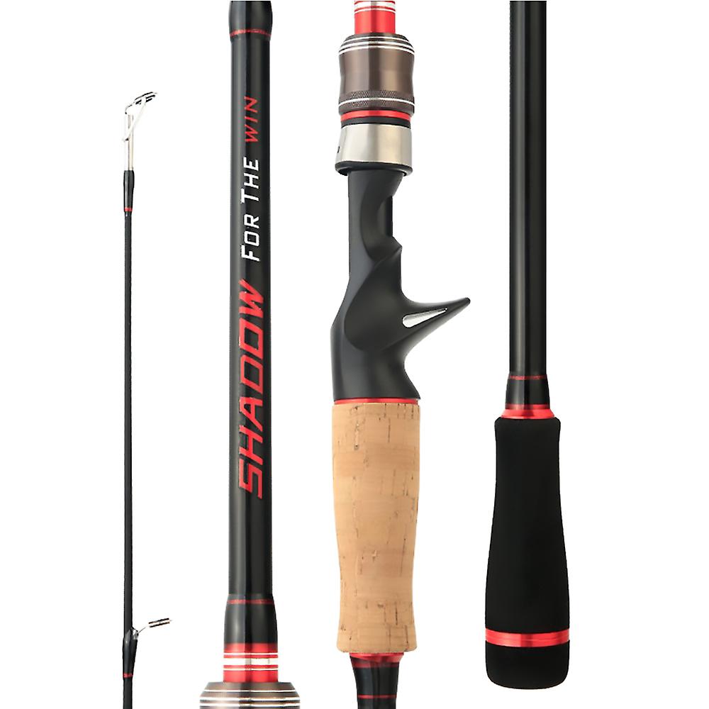 Carbon Fishing Rod M + ML 2 Tips Spinning Casting Rod Fishing Tackle (Straight Handle 2.1m)