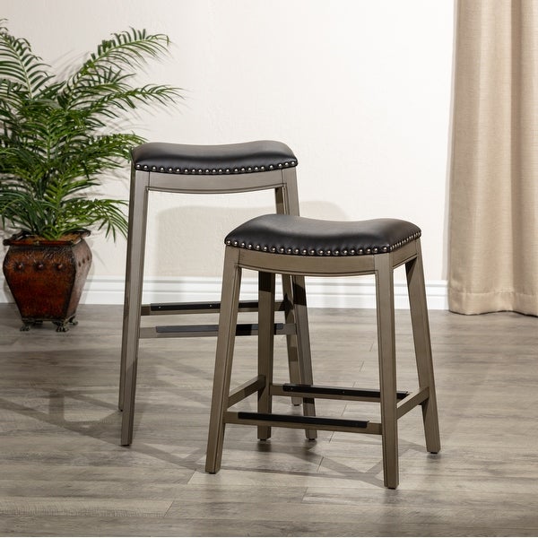 DTY Indoor Living Durango Leather Saddle Stool