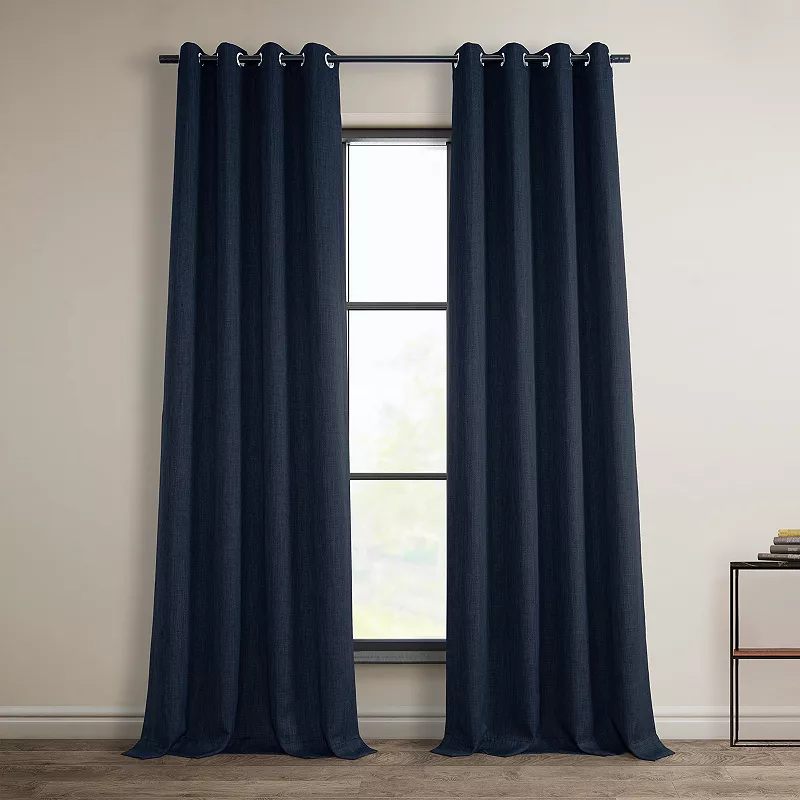 EFF Faux Linen Grommet Room Darkening Window Curtain