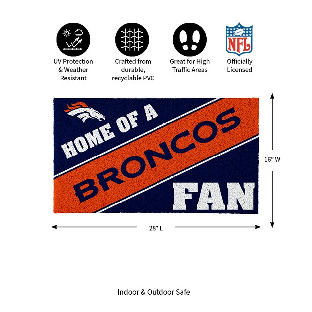 Evergreen Denver Broncos Pvc Mat Color