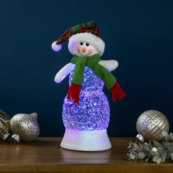 LED Lighted Acrylic Snowman Christmas Snow Globe