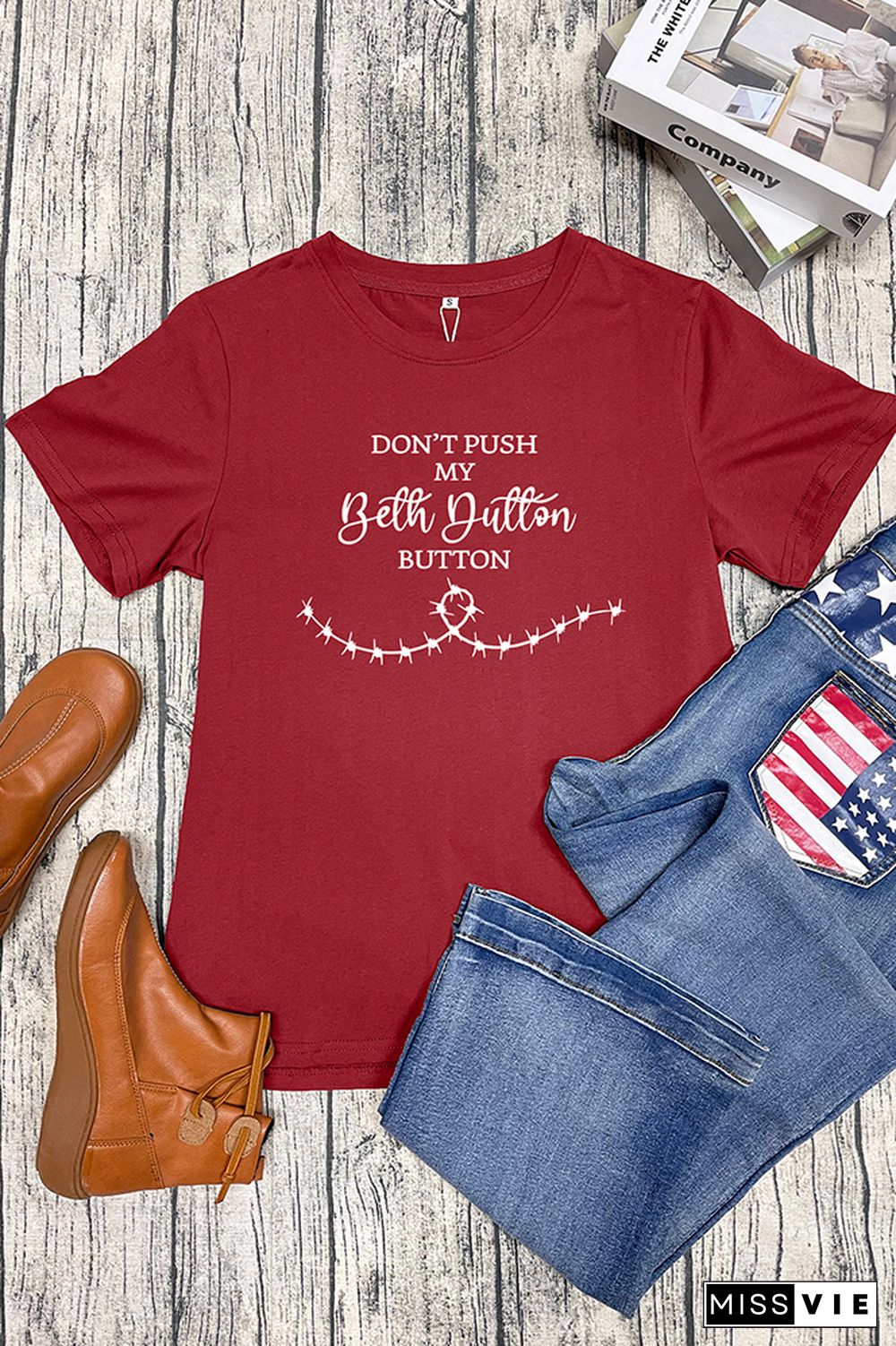 Don't Push My Button Short Sleeve Graphic Tee Wholesale