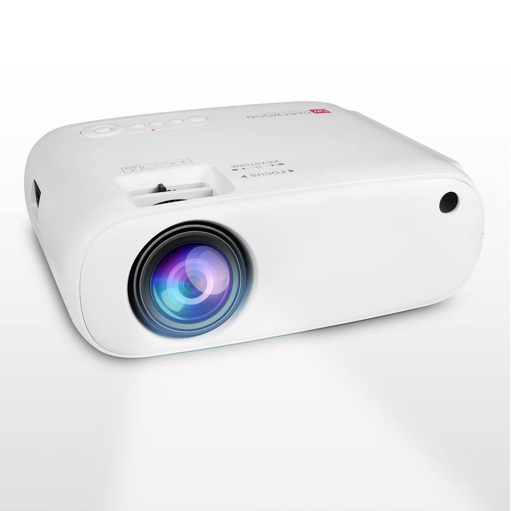 DARTWOOD Premium Projector 1920 x 1080 Resolution - 200 in. Portable Projector and Built-In Speaker - with 4400 Lumens PremProjectorUS