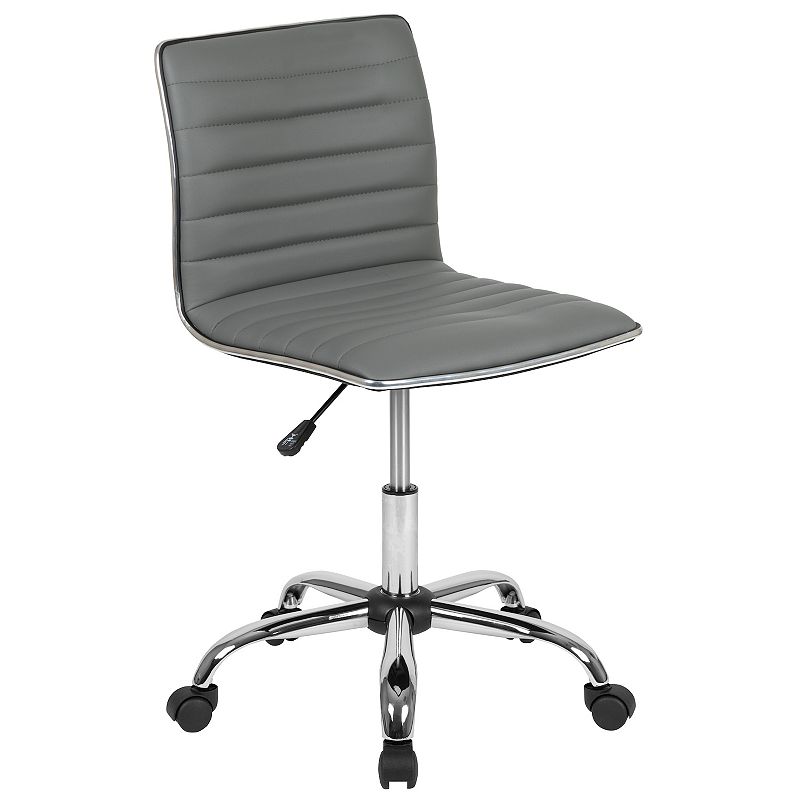 Flash Furniture Low Back Designer Armless Ribbed Swivel Office Chair