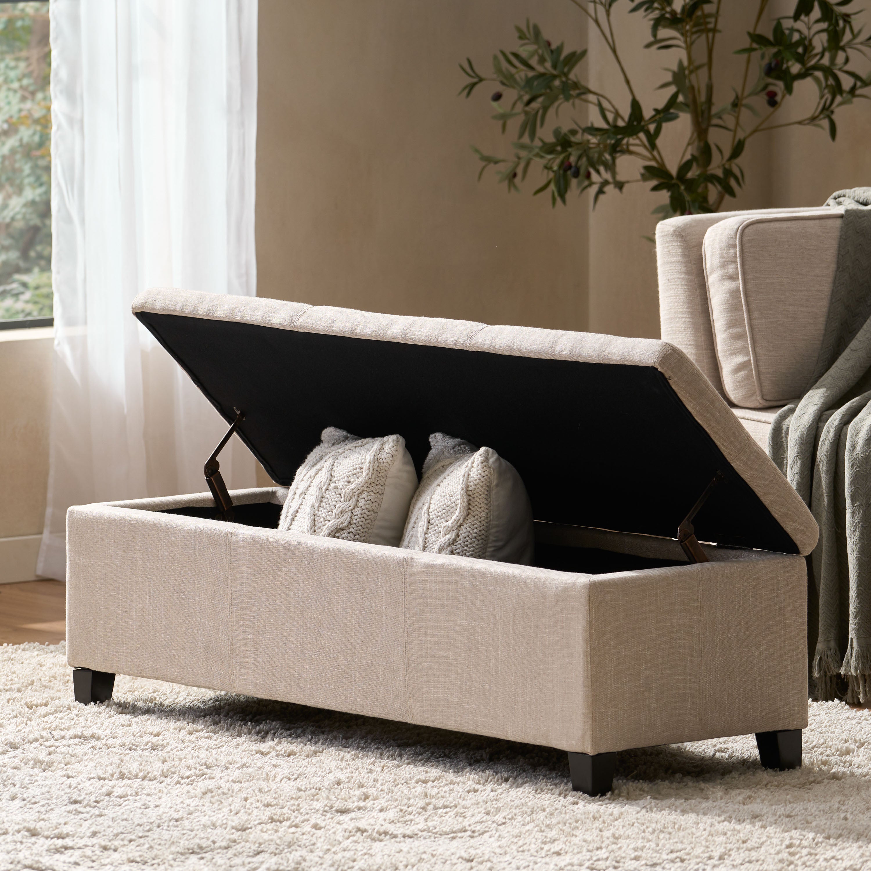 Rupert Upholstered Storage Ottoman Bench