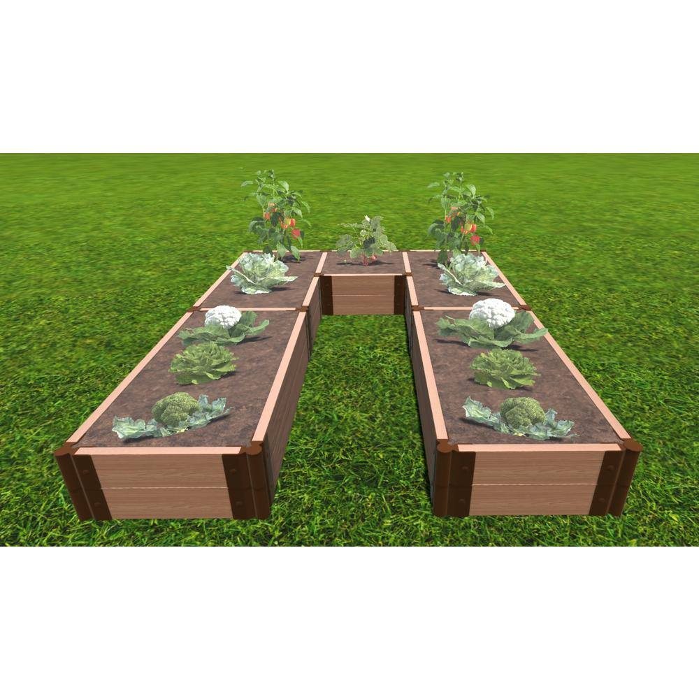 Frame It All Classic Sienna Composite Walk-In Cumberland' - 6 ft. x 8 ft. x 11 in. Raised Garden Bed -2 in. Profile 800002149