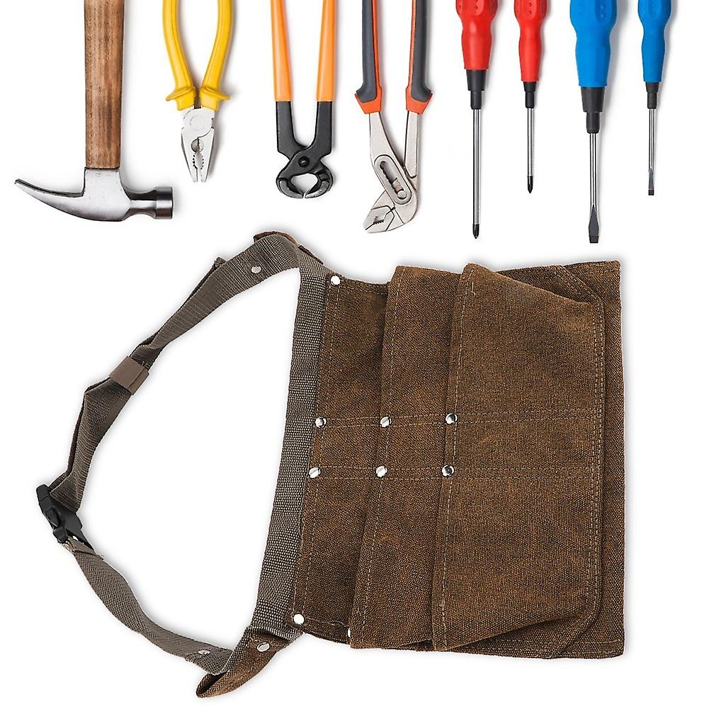 Heavy Duty Waterproof Waxed Canvas Work Apron With Tool Pockets