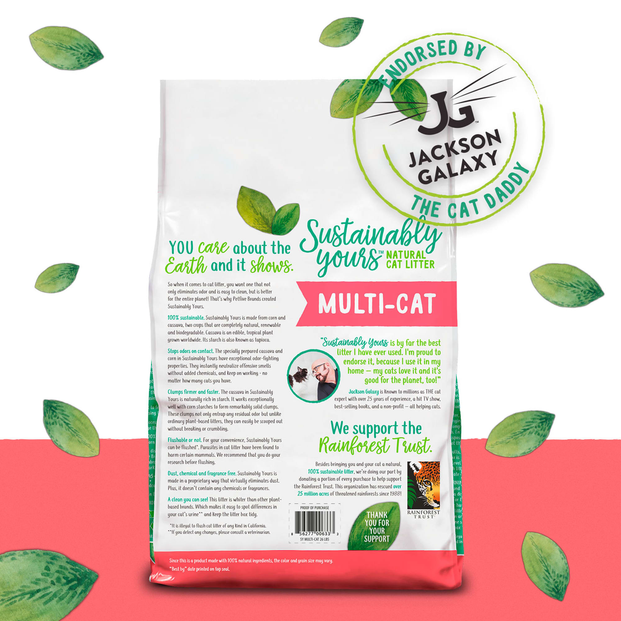 Sustainably Yours Multi-Cat From Corn  Cassava Natural Litter， 26 lbs.