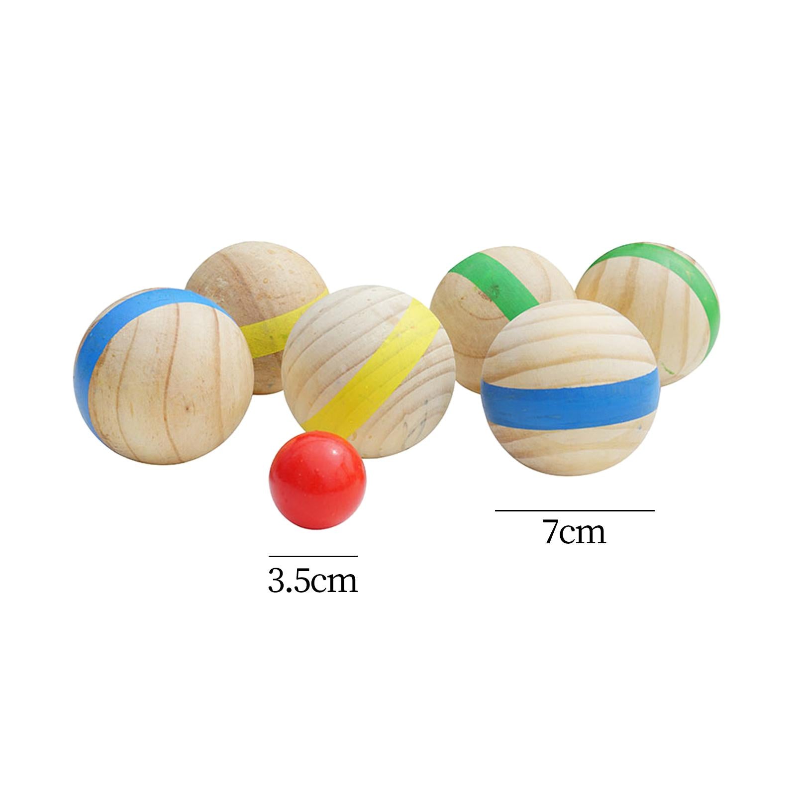 7Pcs Bocce Balls set sports Playground Balls Playground Equipment Grass Accessories wooden games Funny Outdoor Balls for Yard Lawn Adults Kids