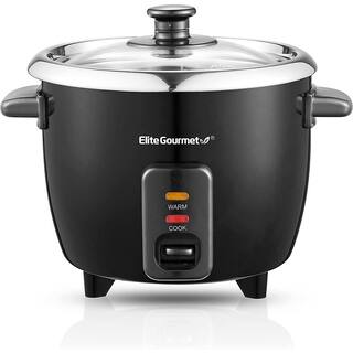 Elite Gourmet 6-cup Rice Cooker with 304 Stainless-Steel Inner Pot ERC006SS