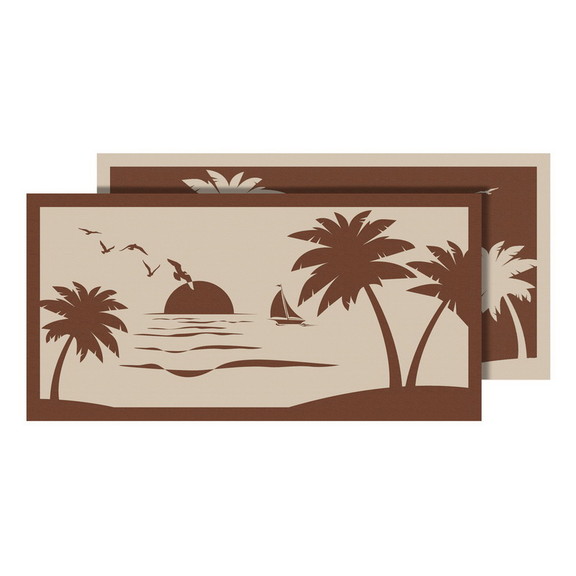 Faulkner 53001 Mat Spx Beach Palm Tree Beige 9 X18