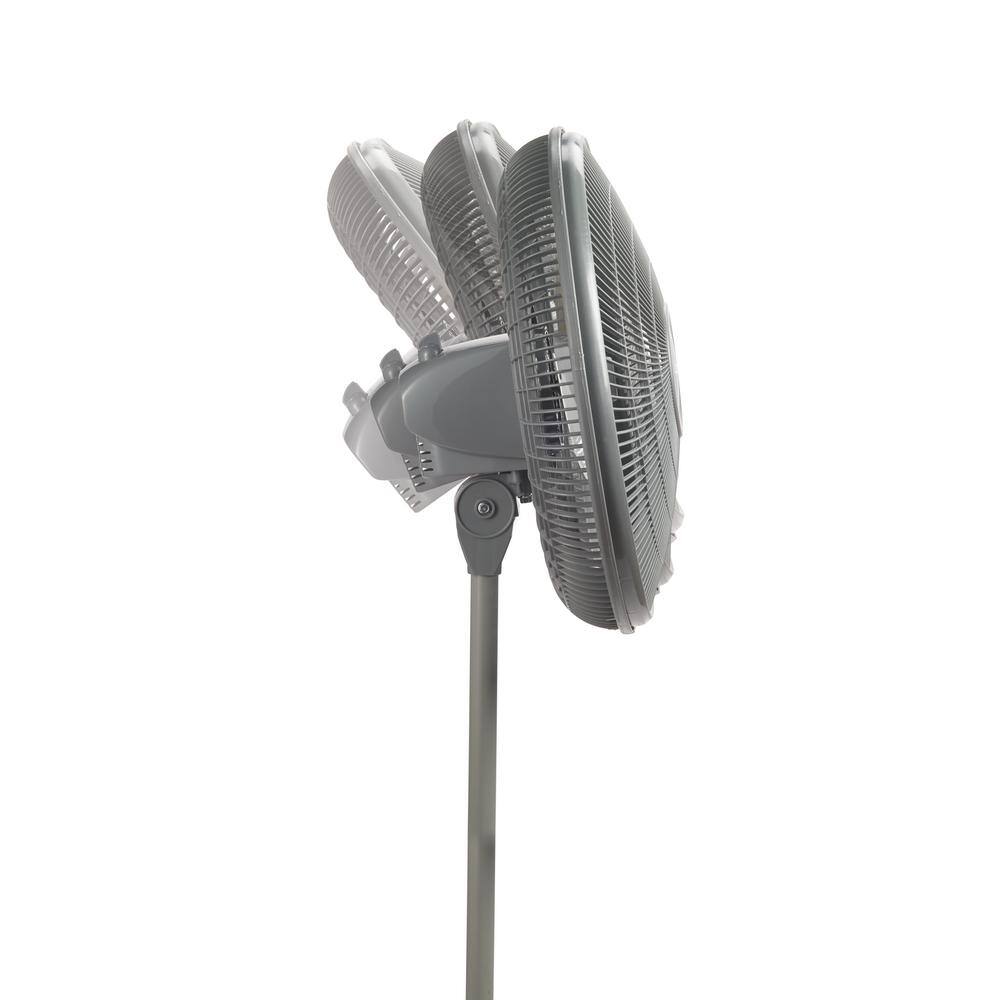 Lasko 16 in. 3 Speeds Pedestal Fan in Gray with Adjustable Height Oscillating 2524