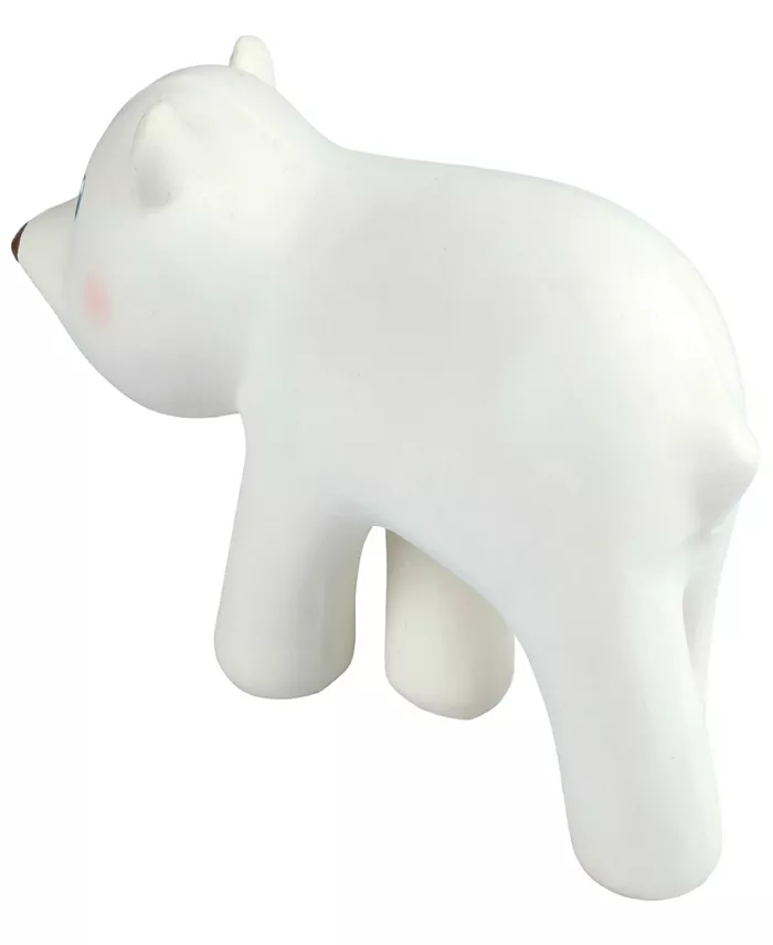 Tikiri Rubber Arctic Polar Bear Rattle Teether Natural Rubber Bath Toy