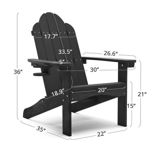 LUE BONA Plastic Poly Weather Resistant Outdoor Patio Adirondack Chair 1Pack