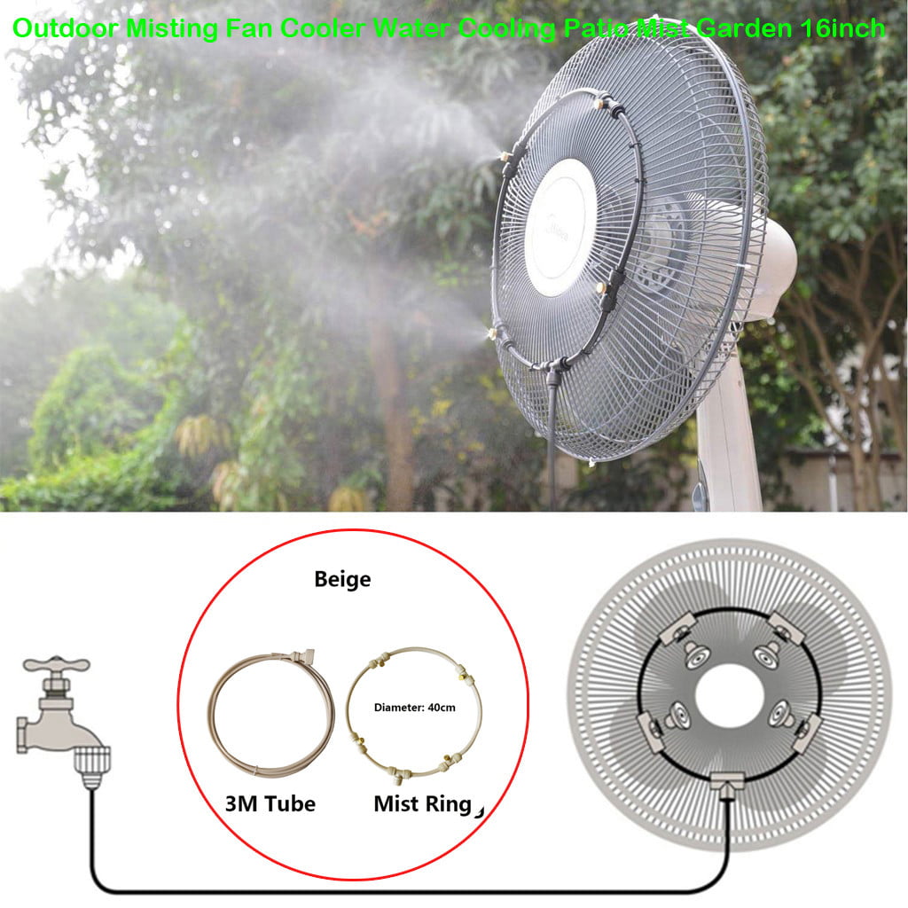 Pompotops Outdoor Misting Fan Cooler Water Cooling Patio Mist Garden 16Inch