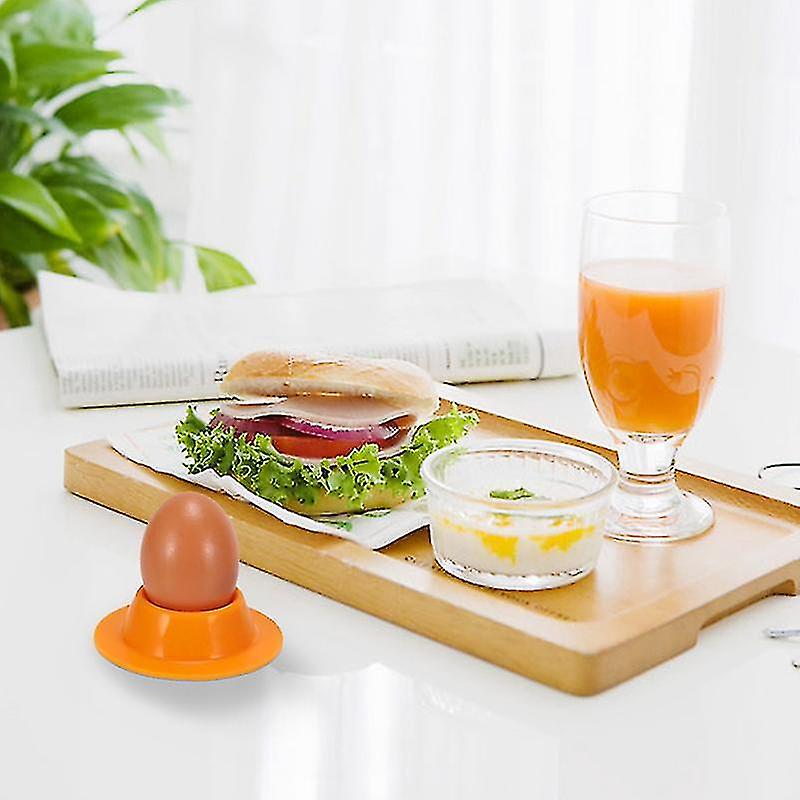 Set Of 4 Silicone Egg Cups Colors Works Kitchen Silicone Eggcup Random Color