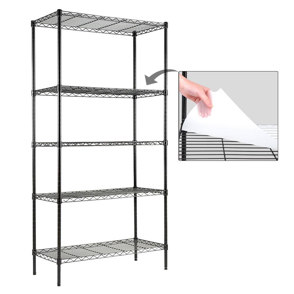 EFINE Black 5-Tier Carbon Steel Wire Garage Storage Shelving Unit NSF Certified (30 in. W x 60 in. H x 14 in. D) RL200-5