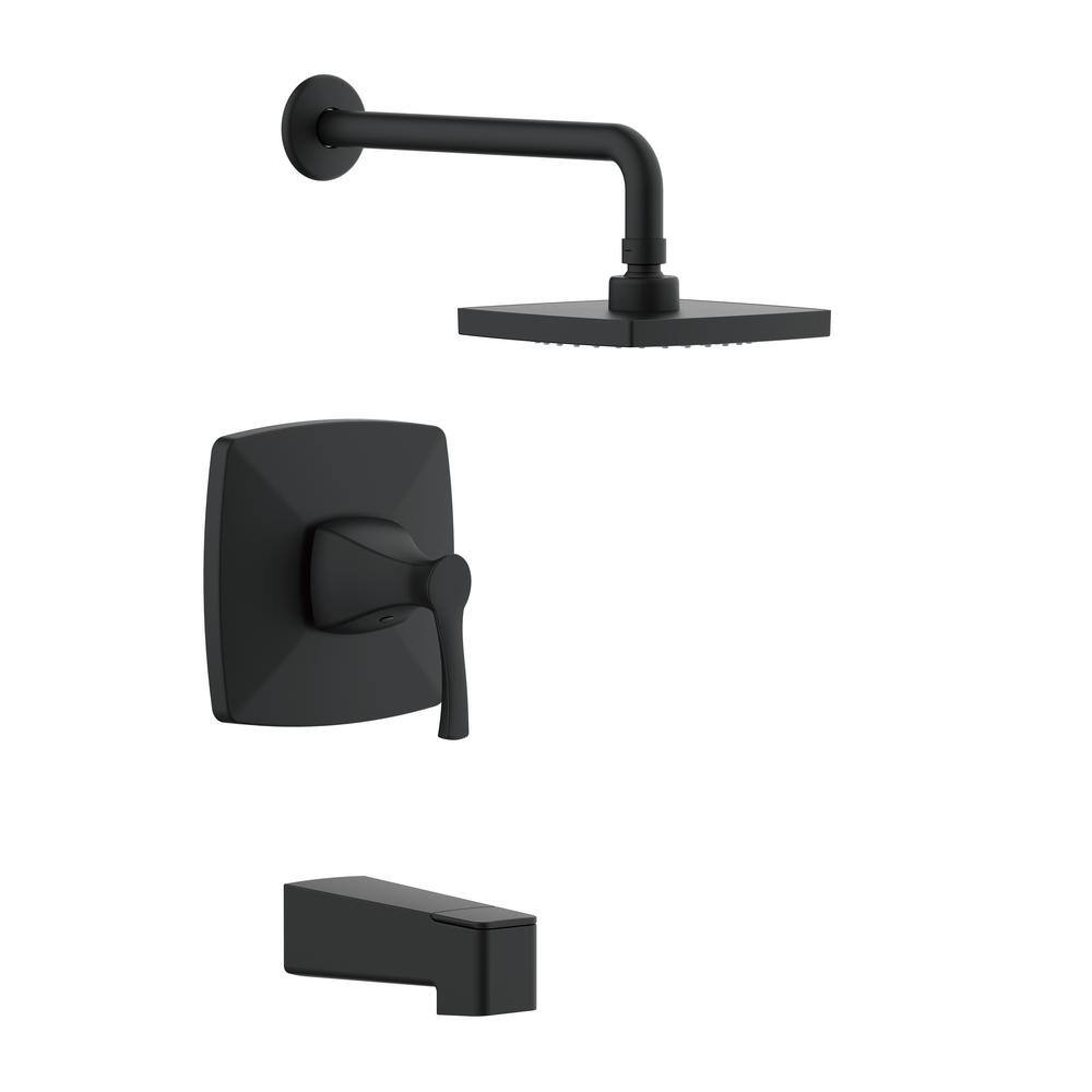 Glacier Bay Calandine Single-Handle 1-Spray Tub and Shower Faucet in Matte Black (Valve Included) HDQF12A0023BL