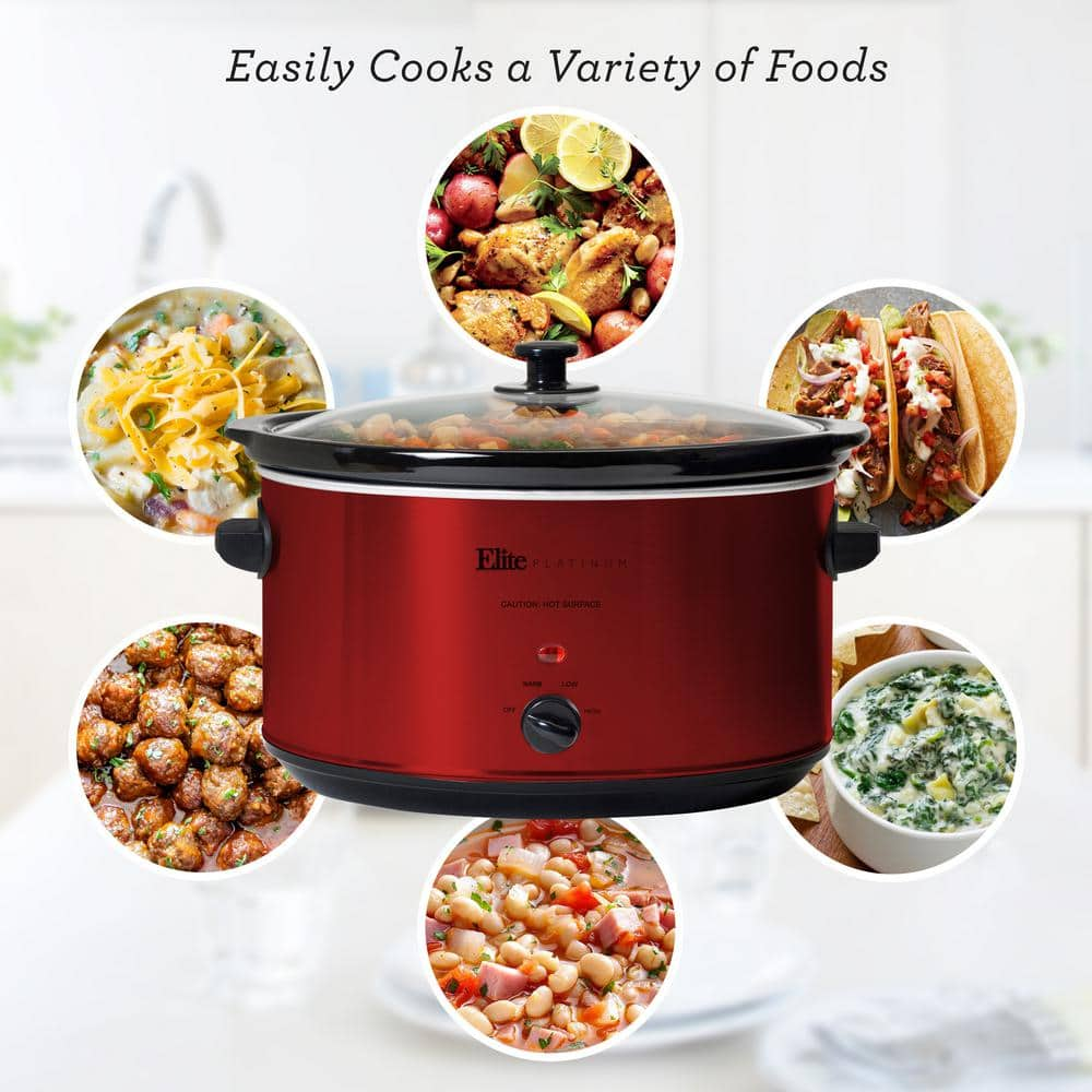 Elite Platinum Platinum 8.5 Qt. Red Slow Cooker MST-900RXT