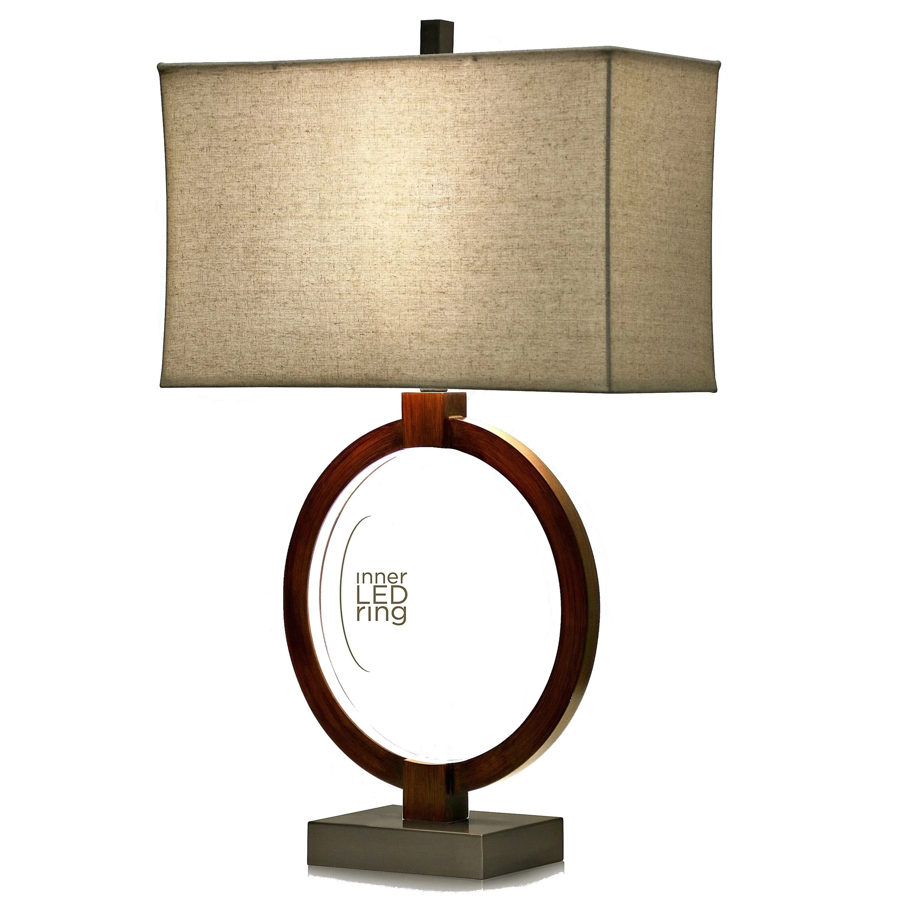 StyleCraft Wellwood Rust Table Lamp - White Softback Fabric Shade