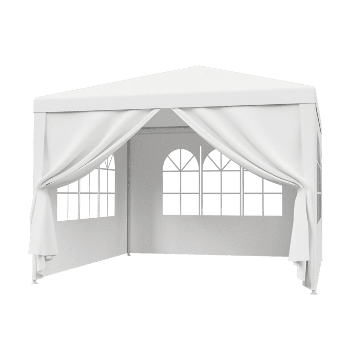 ZENSTYLE Patio Wedding Party Tent Set White Waterproof Canopy - 10 x 10'