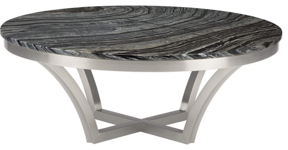 Nuevo Furniture Aurora Coffee Table  Silver Base   Contemporary   Coffee Tables   by Unlimited Furniture Group  Houzz