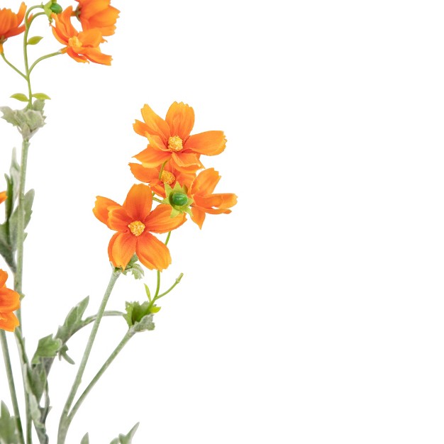 Orange Baby Cosmos Artificial Silk Floral Spray