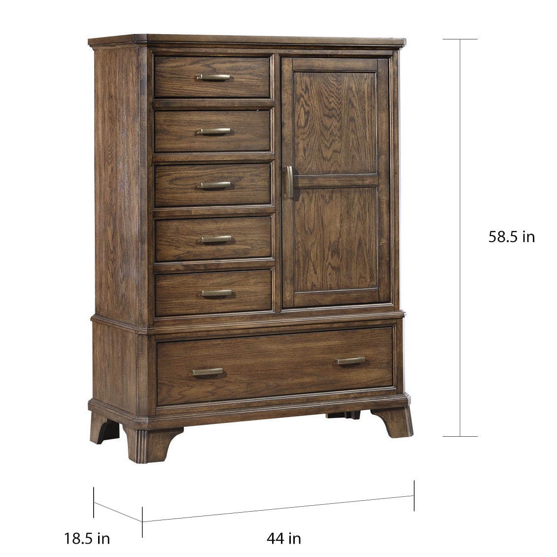 Intercon Furniture Telluride Bedroom 6-Drawer Wood Gentleman's Chest in Oak