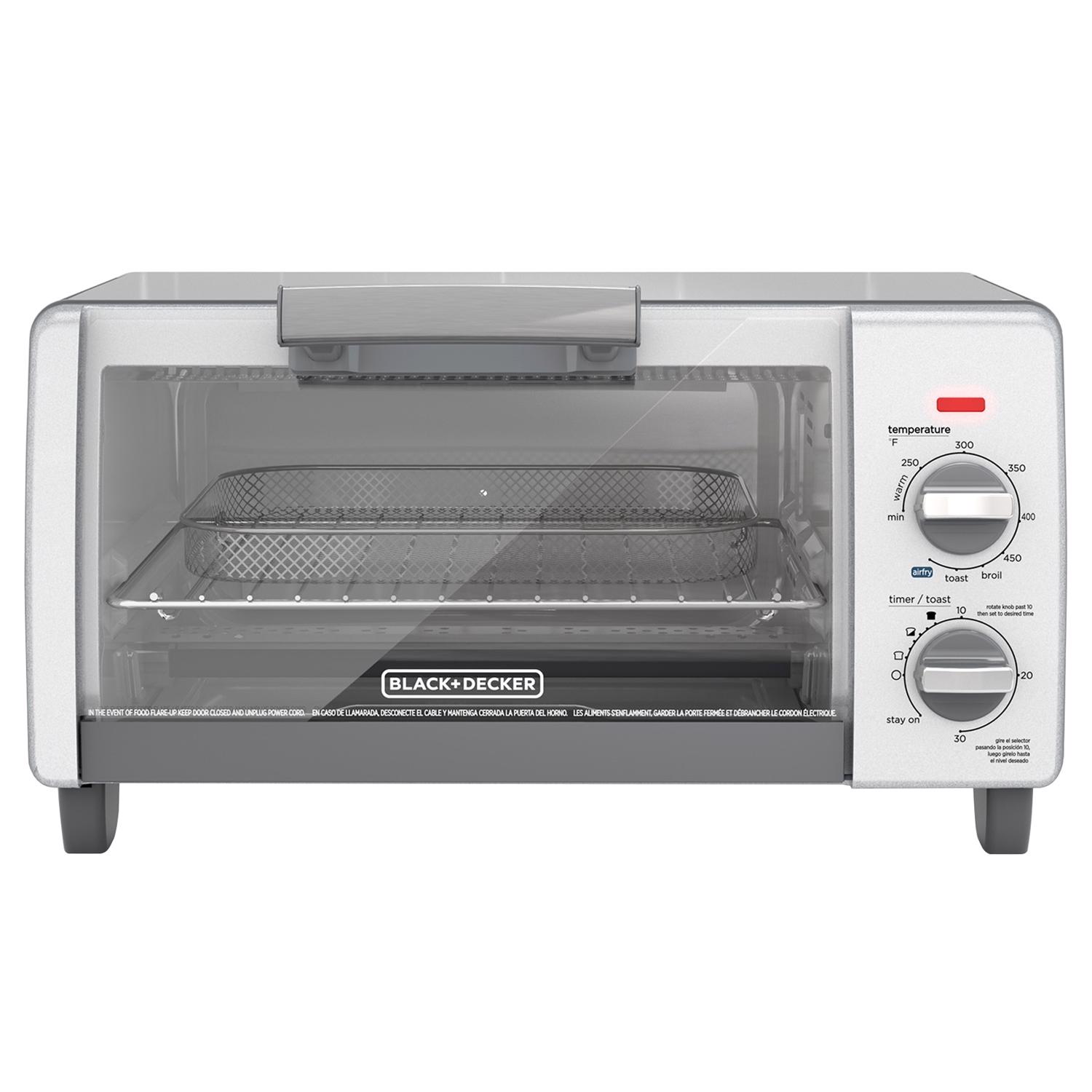 Black+Decker Crisp N Bake Stainless Steel Silver 4 slot Toaster Oven 8 in. H X 15 in. W X 11 in. D