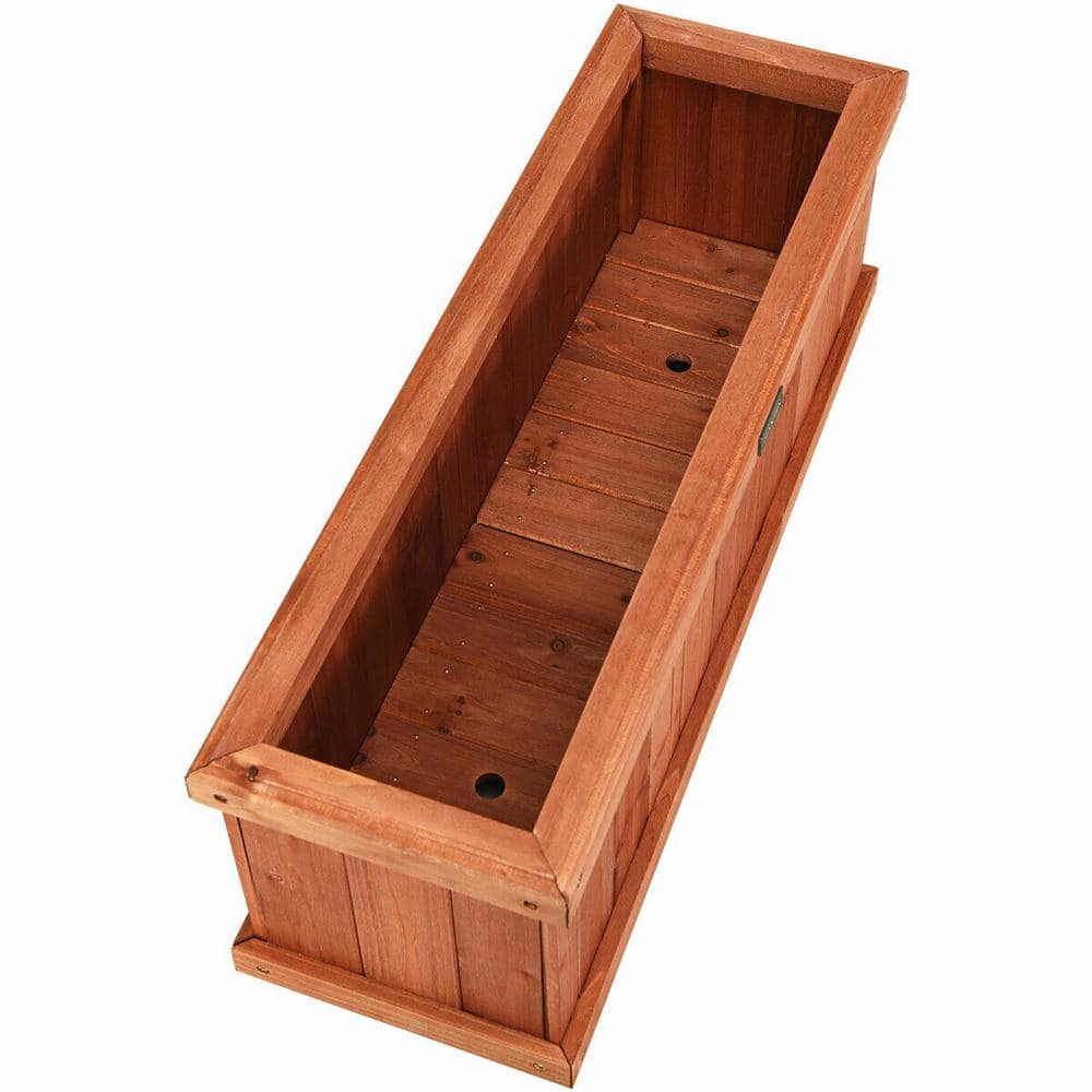 ANGELES HOME 28.5 in. x 9.5 in. Solid Wood Planter Box M34-8GT31