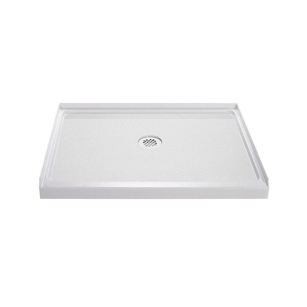 DreamLine SlimLine 42 inx 34 inSingle Threshold Shower Base in White with Center Drain