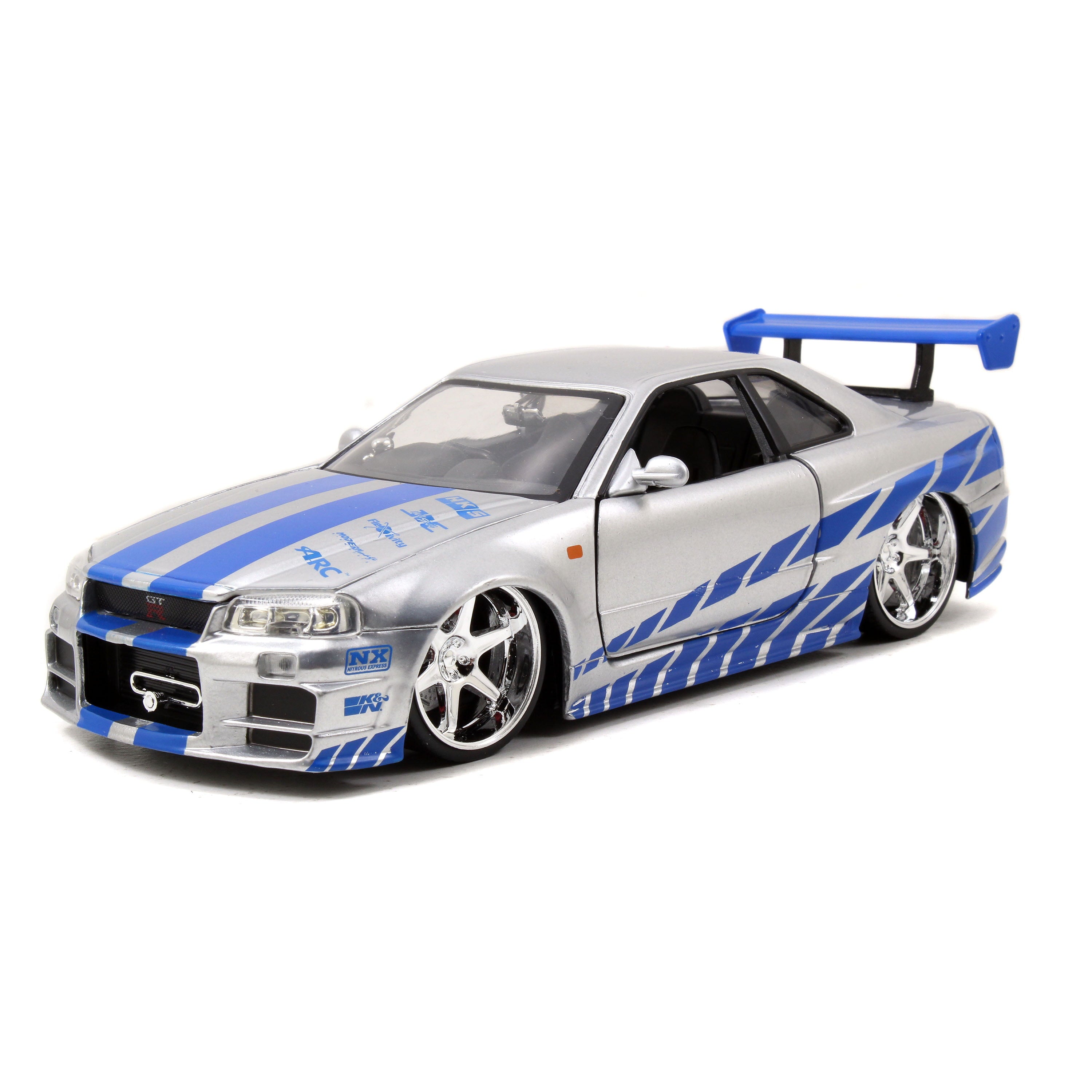 Jada Toys 1:24 Fast and Furious '02 Nissan Skyline GT-R Car Play Vehicle.