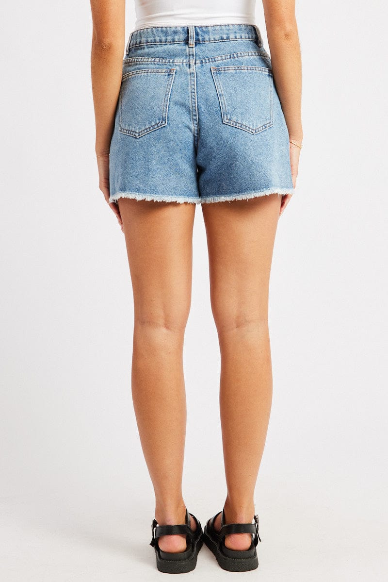 Denim Relaxed Denim Short Mid Rise