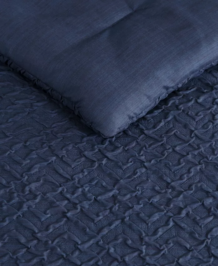 Nautica Point Harbor Embossed 2 Piece Duvet Cover Set， Twin