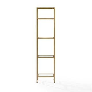 CROSLEY FURNITURE 73 in. GoldClear Metal 4-shelf Etagere Bookcase with Open Back CF6114-GL