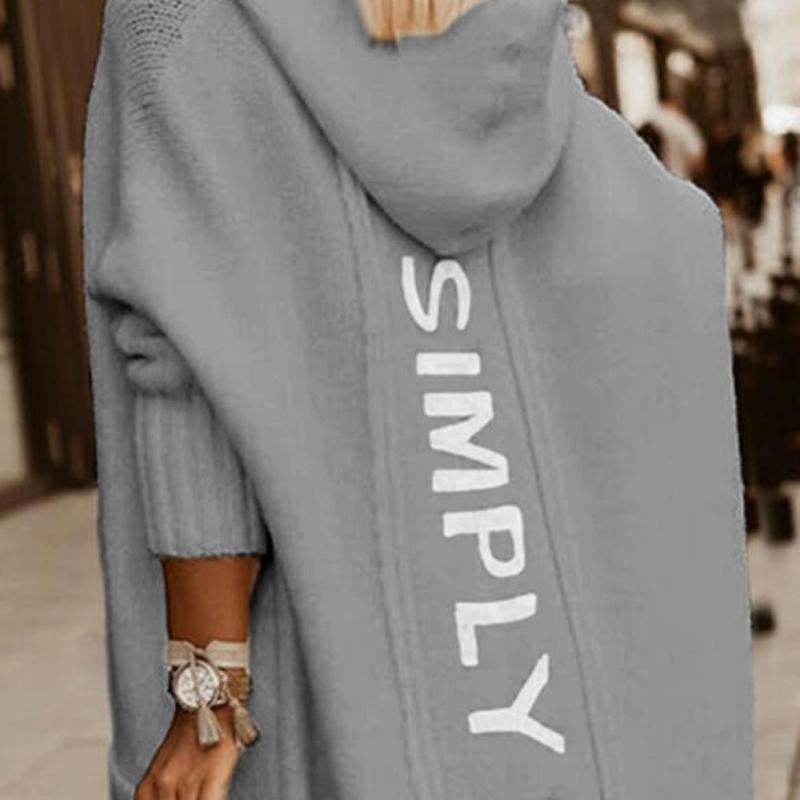 Hooded Knitted Long Coat