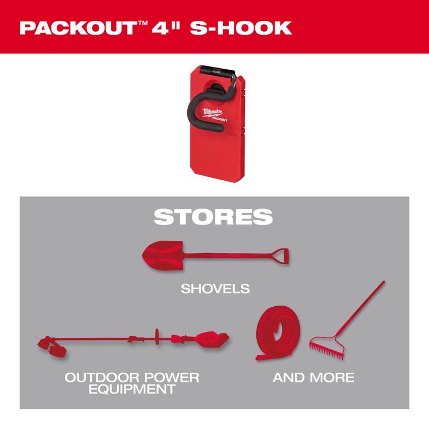 MW Packout Shop Storage Small Plastic 8 in. L S-Hook 1 pk