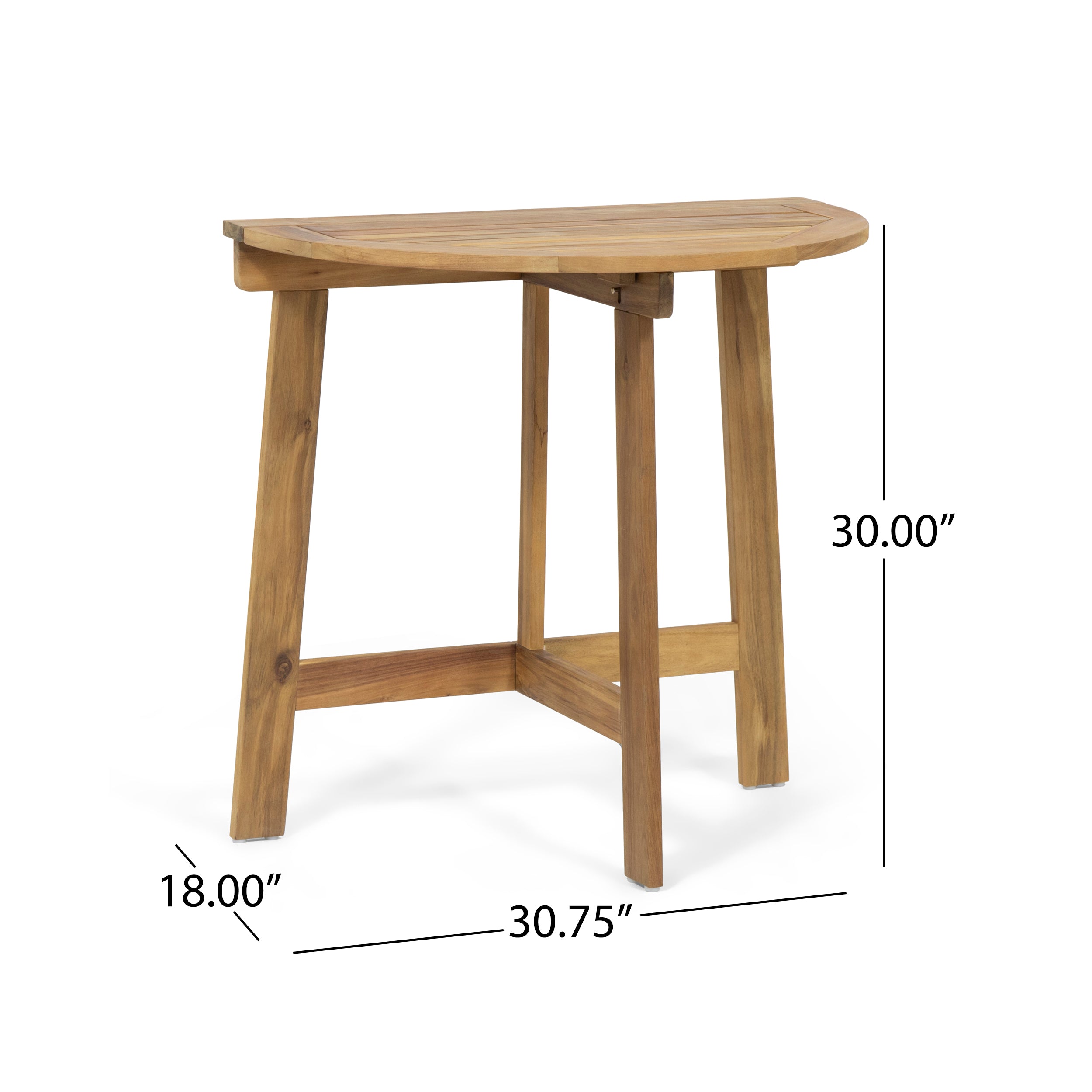 Sophia Outdoor Half-Round Acacia Wood Bistro Table