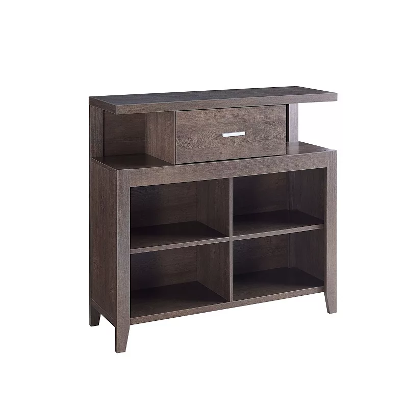 FC Design Walnut Oak TV Stand/Buffet with 4 Center Shelves and Drawer Entertainment Center