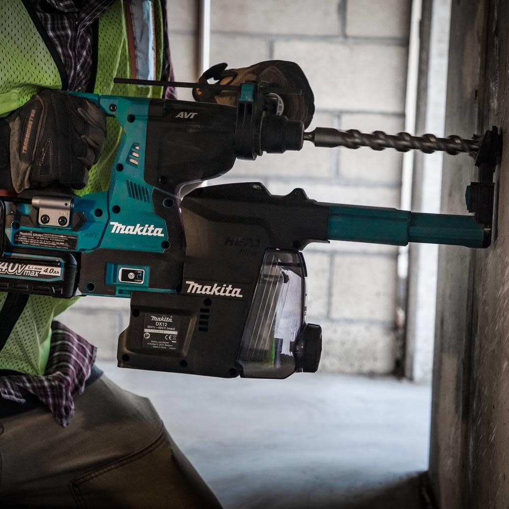 Makita 40V max XGT Rotary Hammer Kit Brushless Cordless 1 1/8 AVT with Dust Extractor accepts SDS PLUS bits AFT AWS Capable