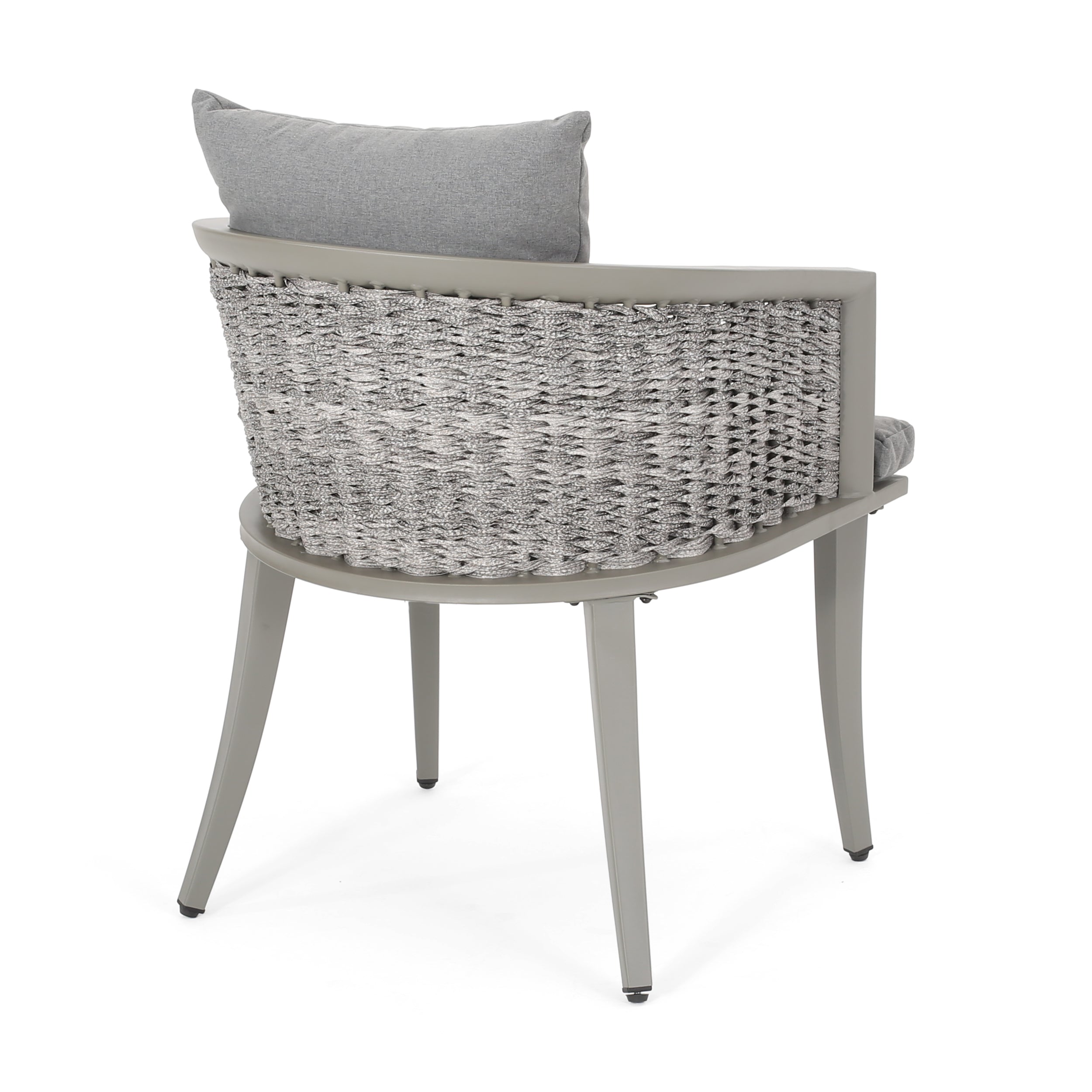 Kalyiah Outdoor Boho Wicker Chat Set with Side Table